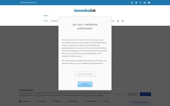 Screenshot stránky biomedicallab.it