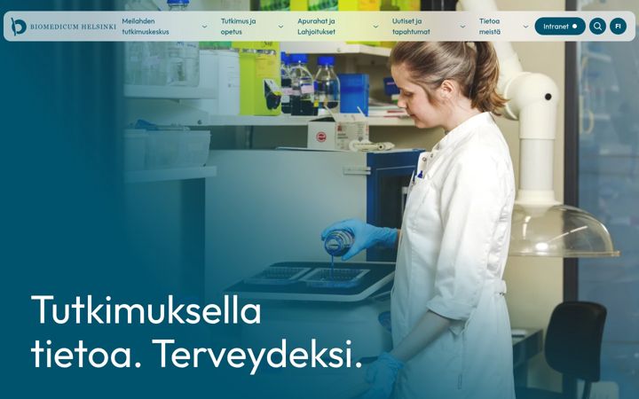 Screenshot of biomedicum.fi
