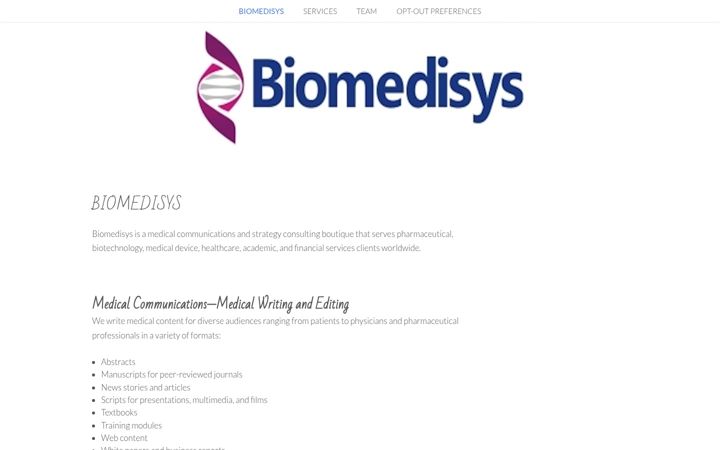Screenshot of biomedisysinc.com
