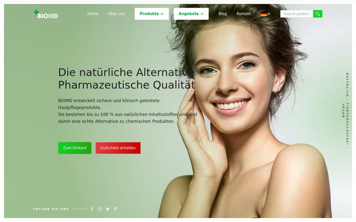 Screenshot of biomedorganics.de