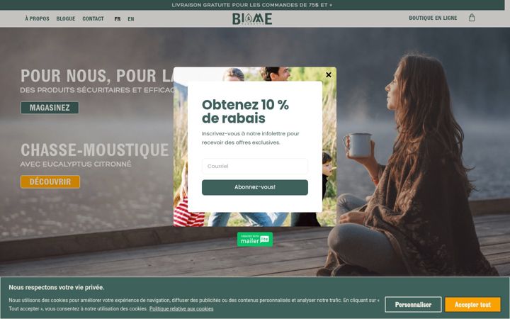 Screenshot of biomeelements.com