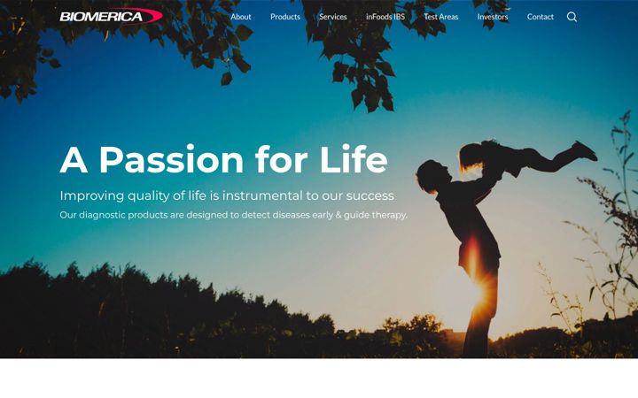 Screenshot of biomerica.com