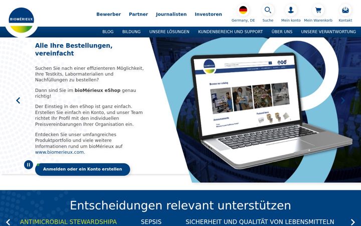 Screenshot of biomerieux.de