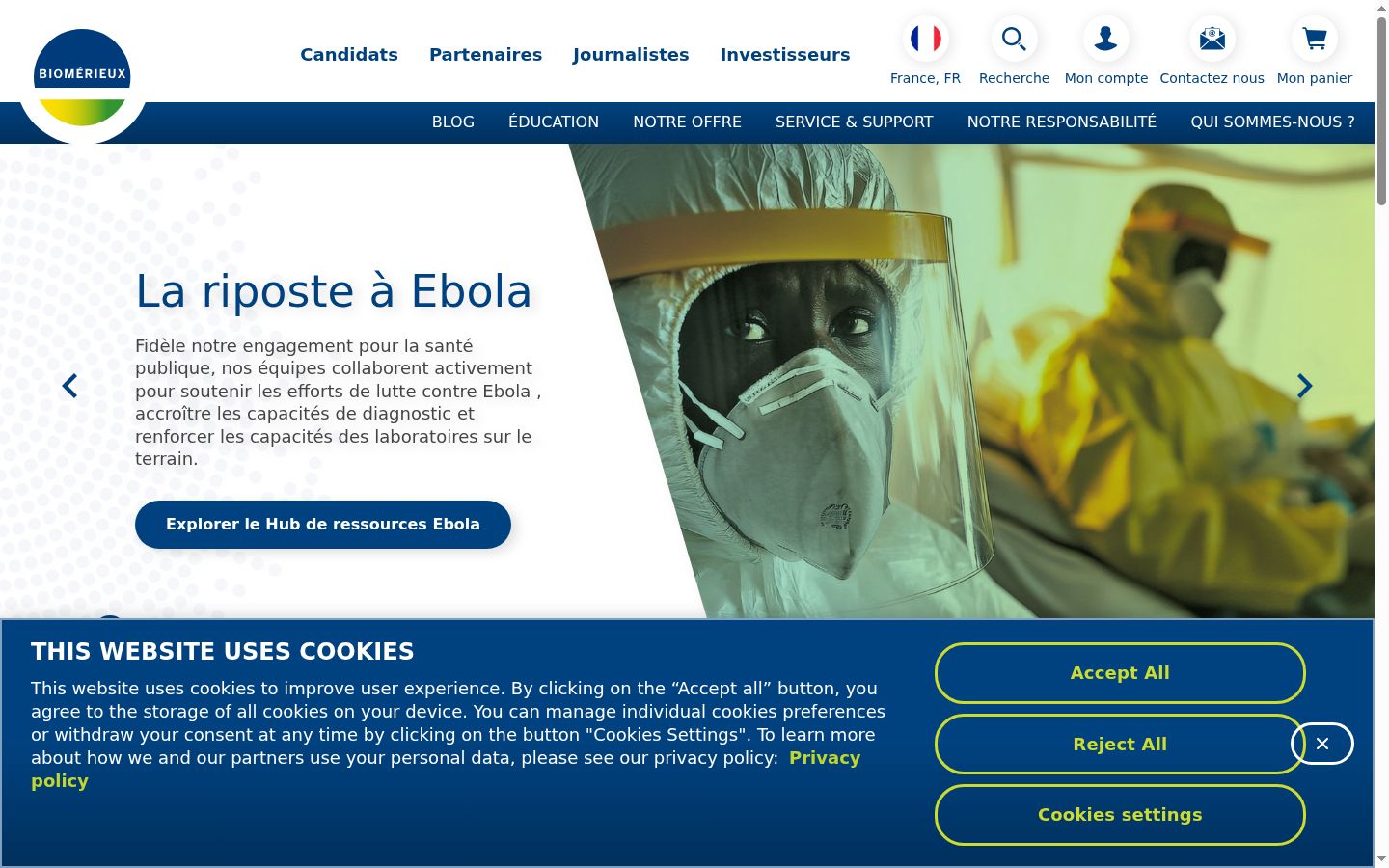 Screenshot del banner di consenso mostrato prima di qualsiasi interazione