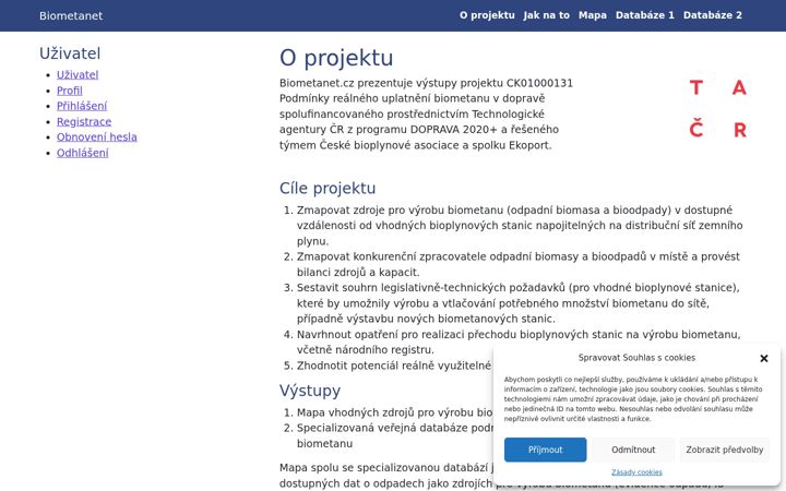 Screenshot of biometanet.cz