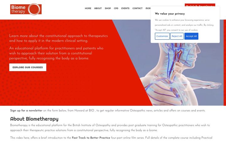 Zrzut ekranu biometherapy.co.uk