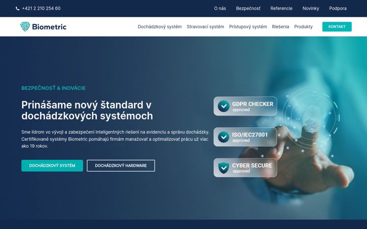 Screenshot ta' biometric.sk