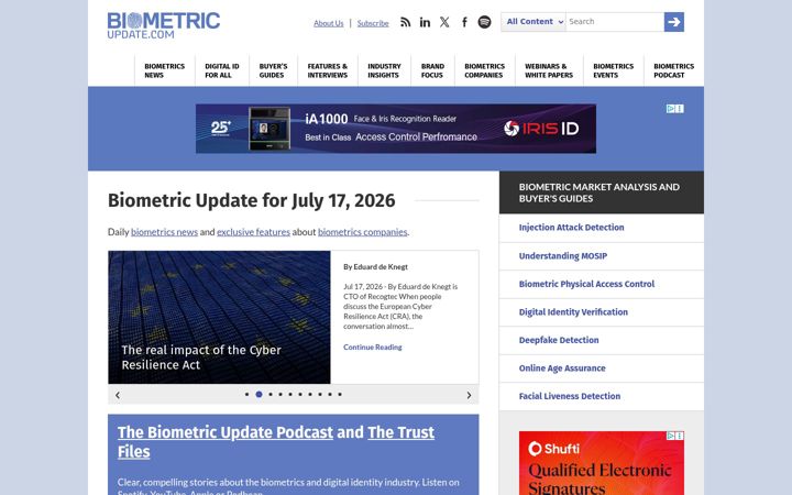 Képernyőkép: biometricupdate.com