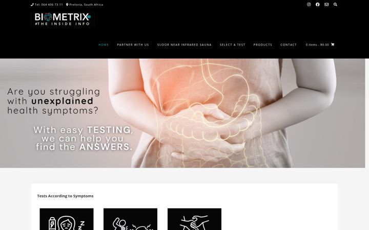 Screenshot of biometrixlabs.co.za