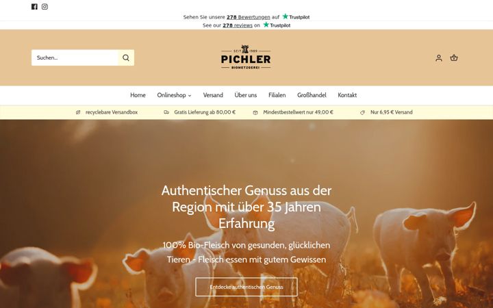 Skärmbild av biometzgerei-pichler.de