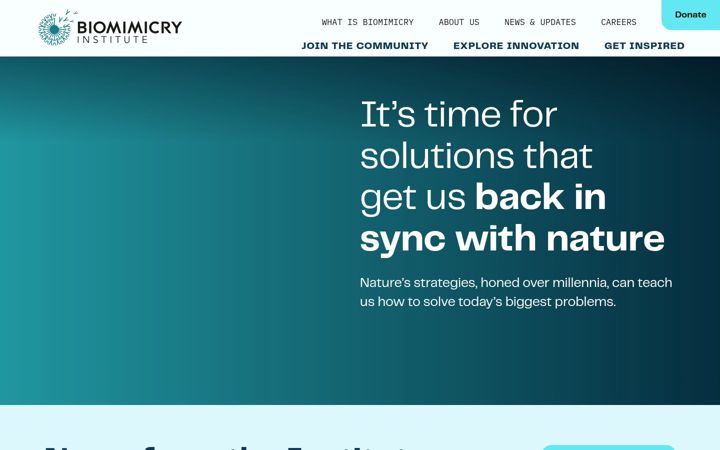 Screenshot of biomimicry.org