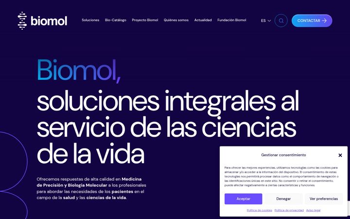 Captura de ecrã de biomol.es