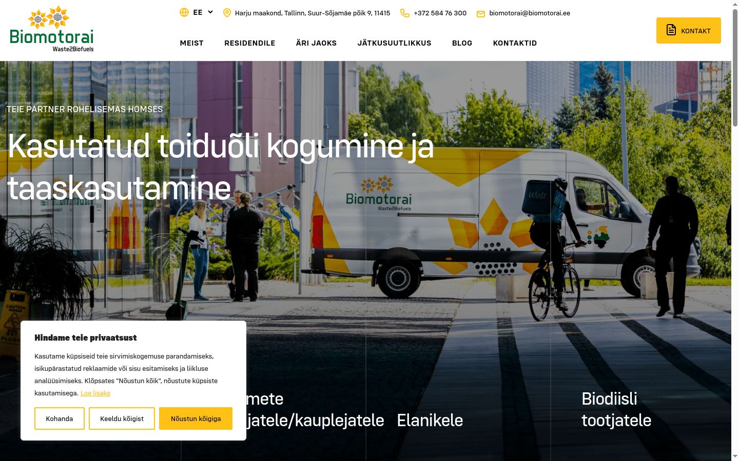 Snimka zaslona bannera za privolu prikazanog prije bilo kakve interakcije