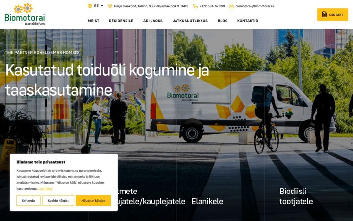 Screenshot of biomotorai.ee