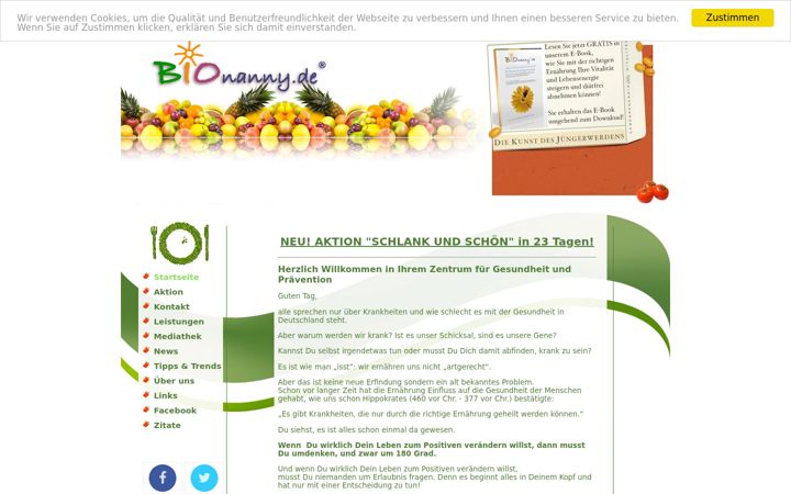 Screenshot of bionanny.de