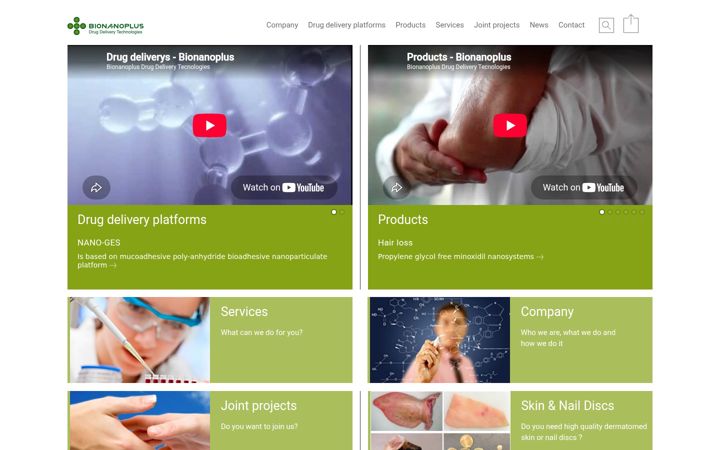 Screenshot of bionanoplus.com