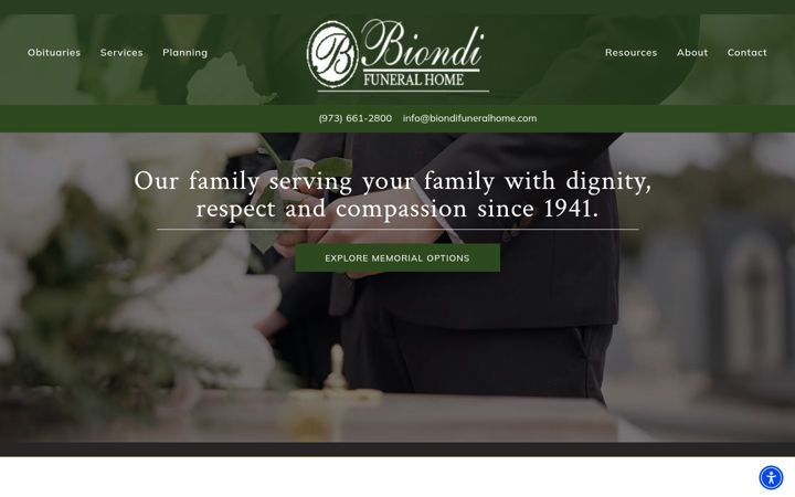 Screenshot of biondifuneralhome.com