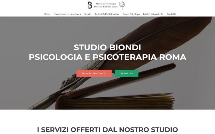 Screenshot stránky biondistudiopsicologia.it