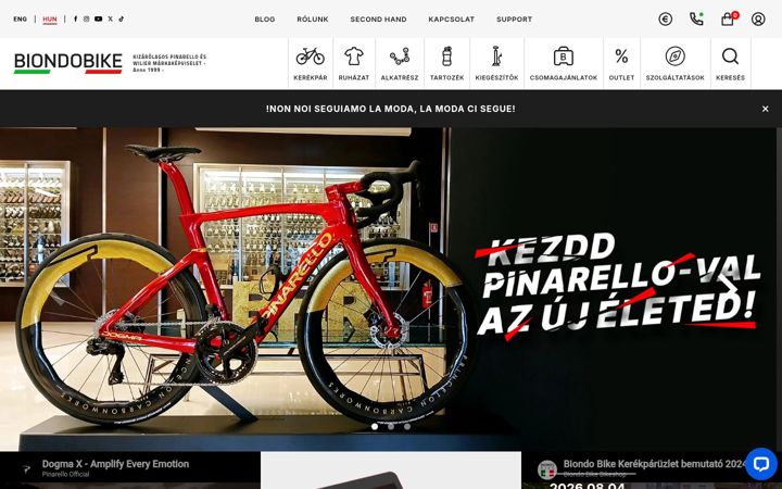 Posnetek zaslona biondobike.hu