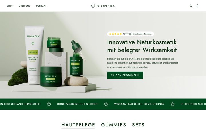 Screenshot of bionera-kosmetik.de