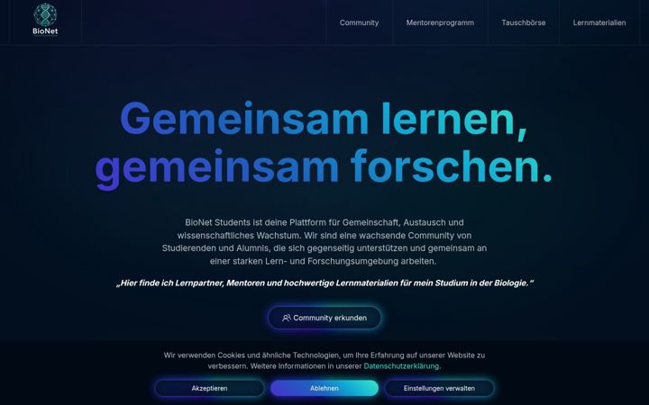 Screenshot of bionet-students.com
