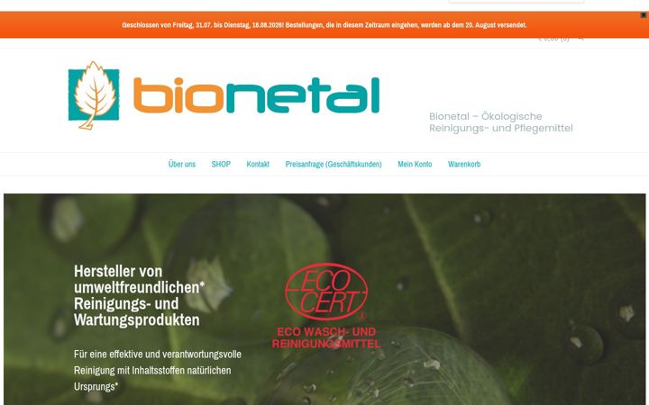 Screenshot of bionetal.de