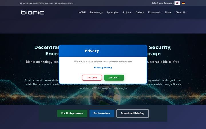 Screenshot of bionic-world.net