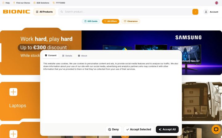 Screenshot of bionic.com.cy