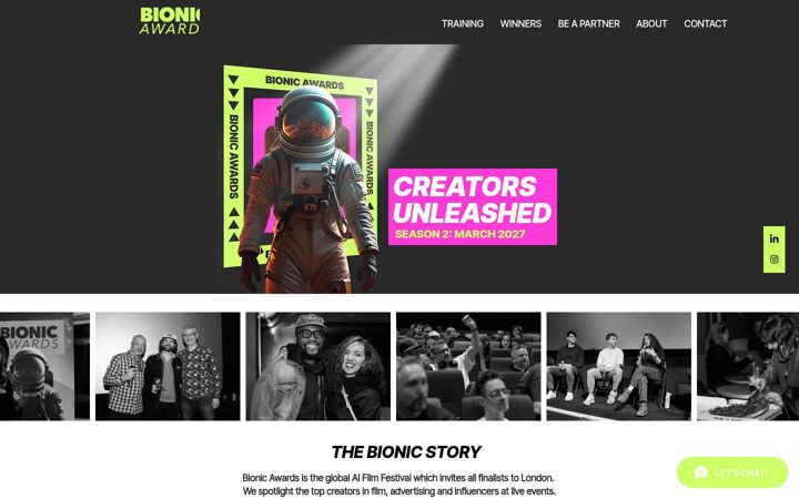Screenshot of bionicawards.com