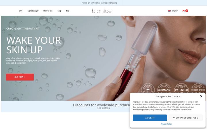 Screenshot of bionice-global.com