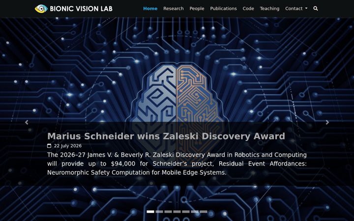 Screenshot stránky bionicvisionlab.org