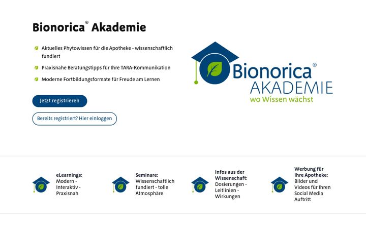 Screenshot of bionorica-akademie.at
