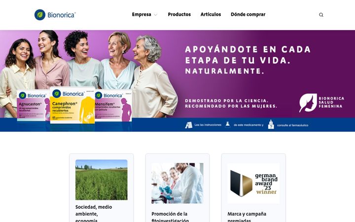 Screenshot of bionorica.es
