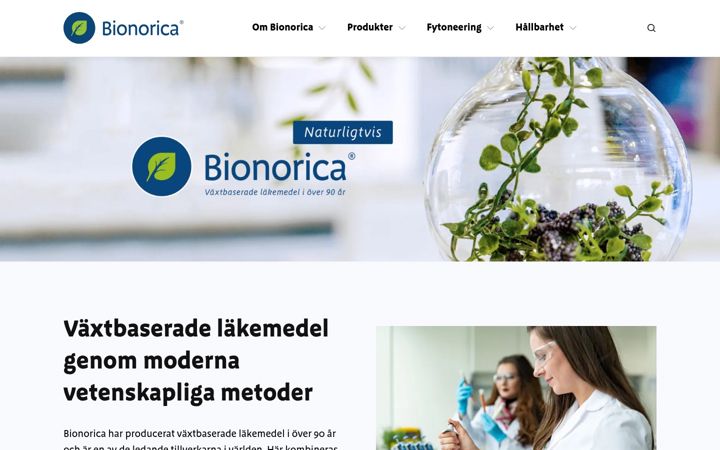 Screenshot of bionorica.se