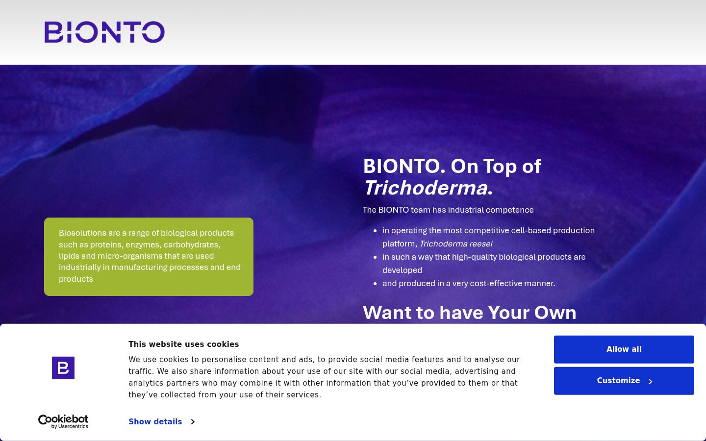 Screenshot of the consent banner shown before any interaction