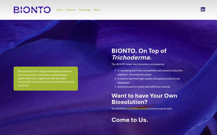 Screenshot of bionto.fi
