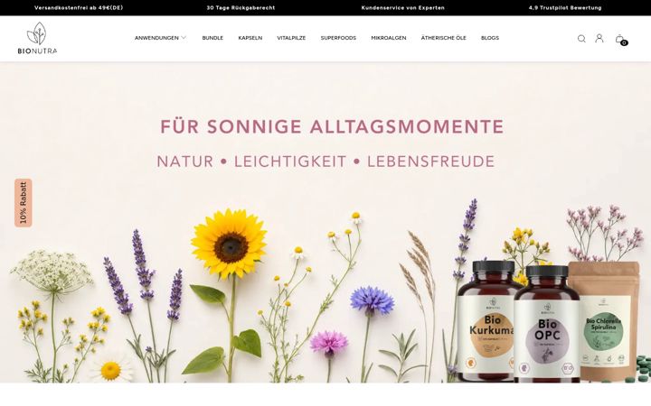 Screenshot of bionutra.de
