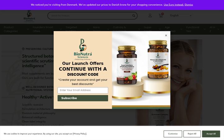 Screenshot ta' bionutrasciences.nl