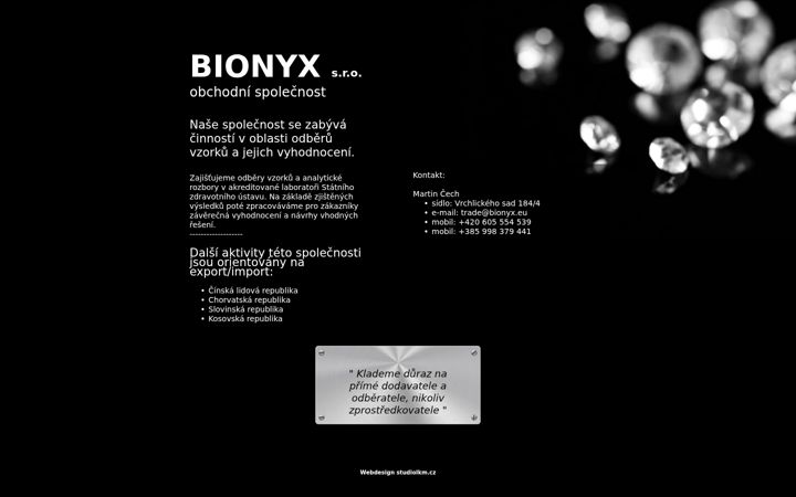 Screenshot of bionyx.eu