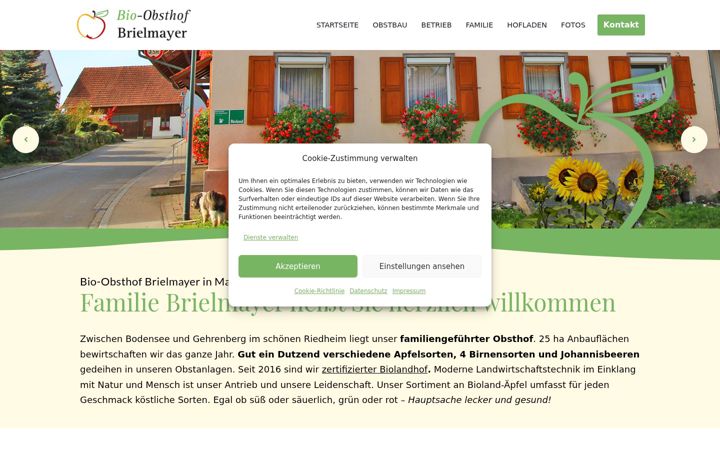 Skärmbild av bioobsthof-brielmayer.de