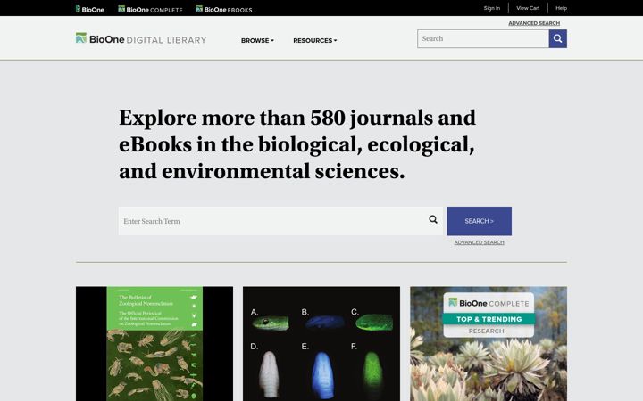 Екранна снимка на bioone.org