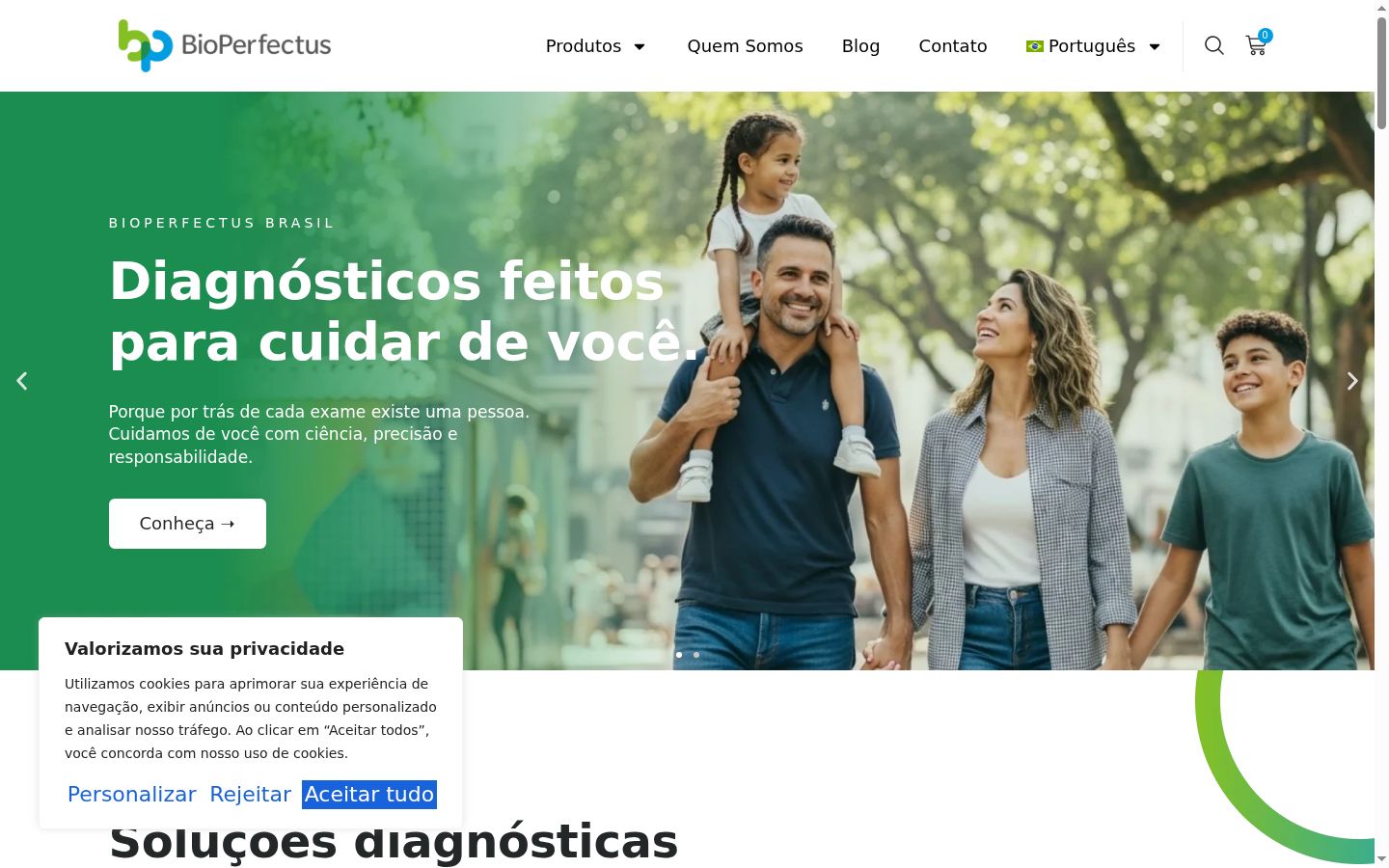 Captura de pantalla del banner de consentimiento mostrado antes de cualquier interacción