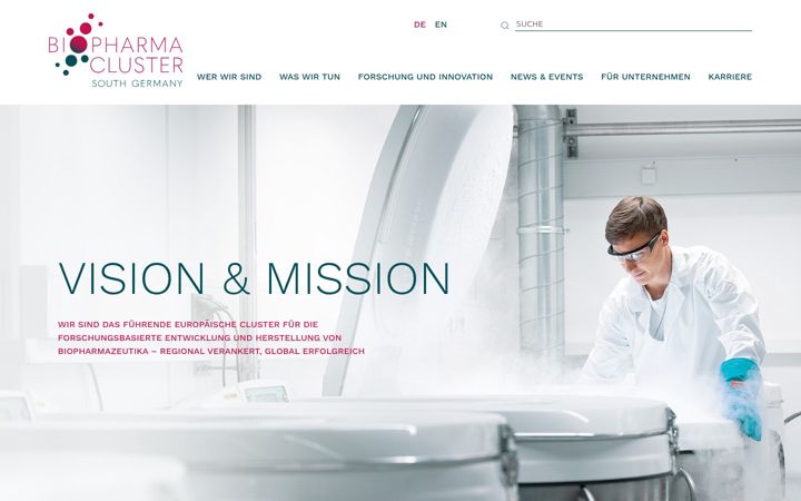 Screenshot van biopharmacluster.com