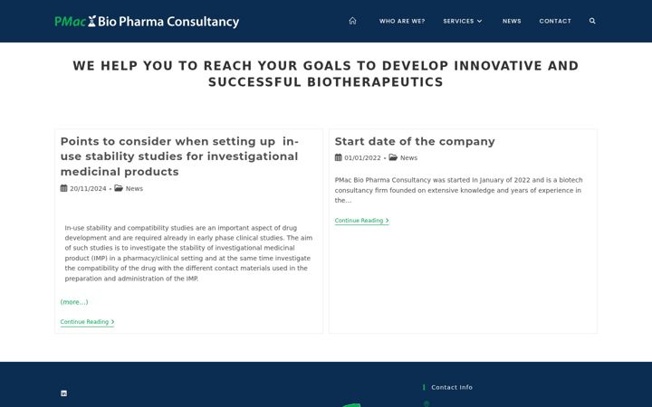 Screenshot of biopharmaconsultancy.eu