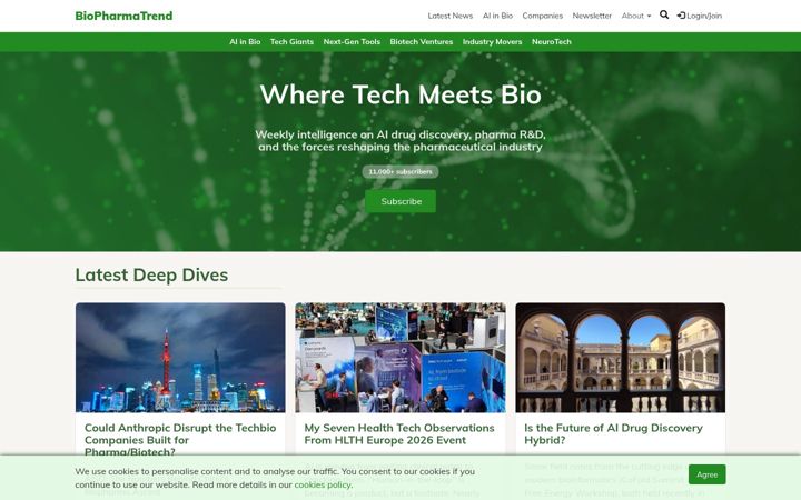 Screenshot of biopharmatrend.com