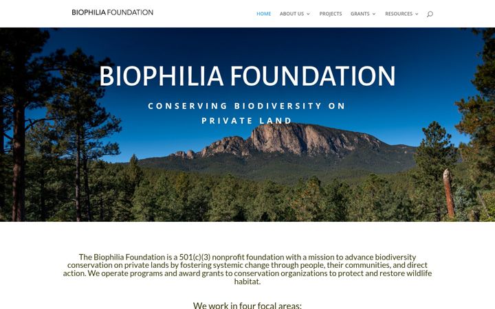 Екранна снимка на biophiliafoundation.org
