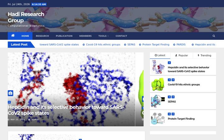 Screenshot of biophysics.ir