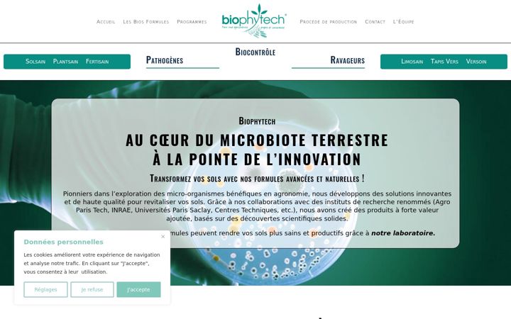 Screenshot von biophytech.fr