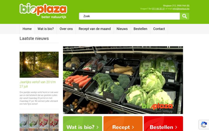 Captura de pantalla de bioplaza.be