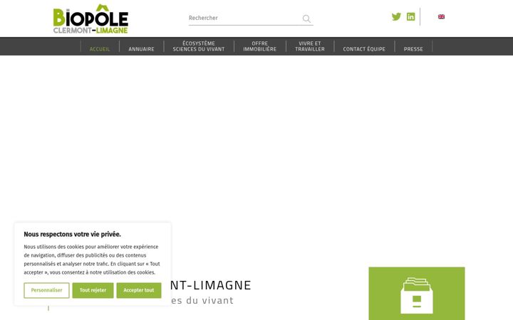 Screenshot of biopole-clermont.com